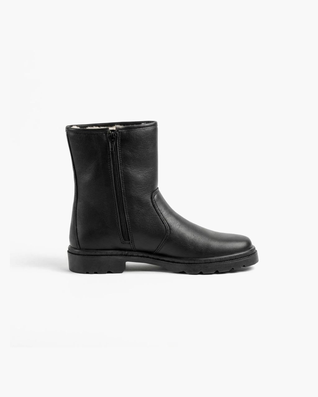 Botas Safari de Hombre de Piel con Borreguito – Negro