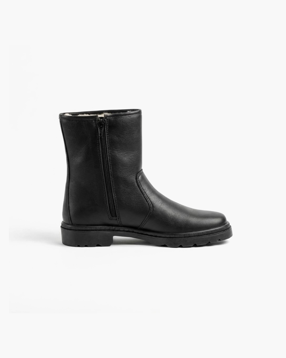 Botas Safari de Hombre de Piel con Borreguito – Negro