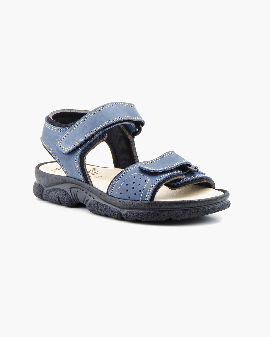Sandalias de Mujer de Piel con Cierre Autoadherente – Azul marino