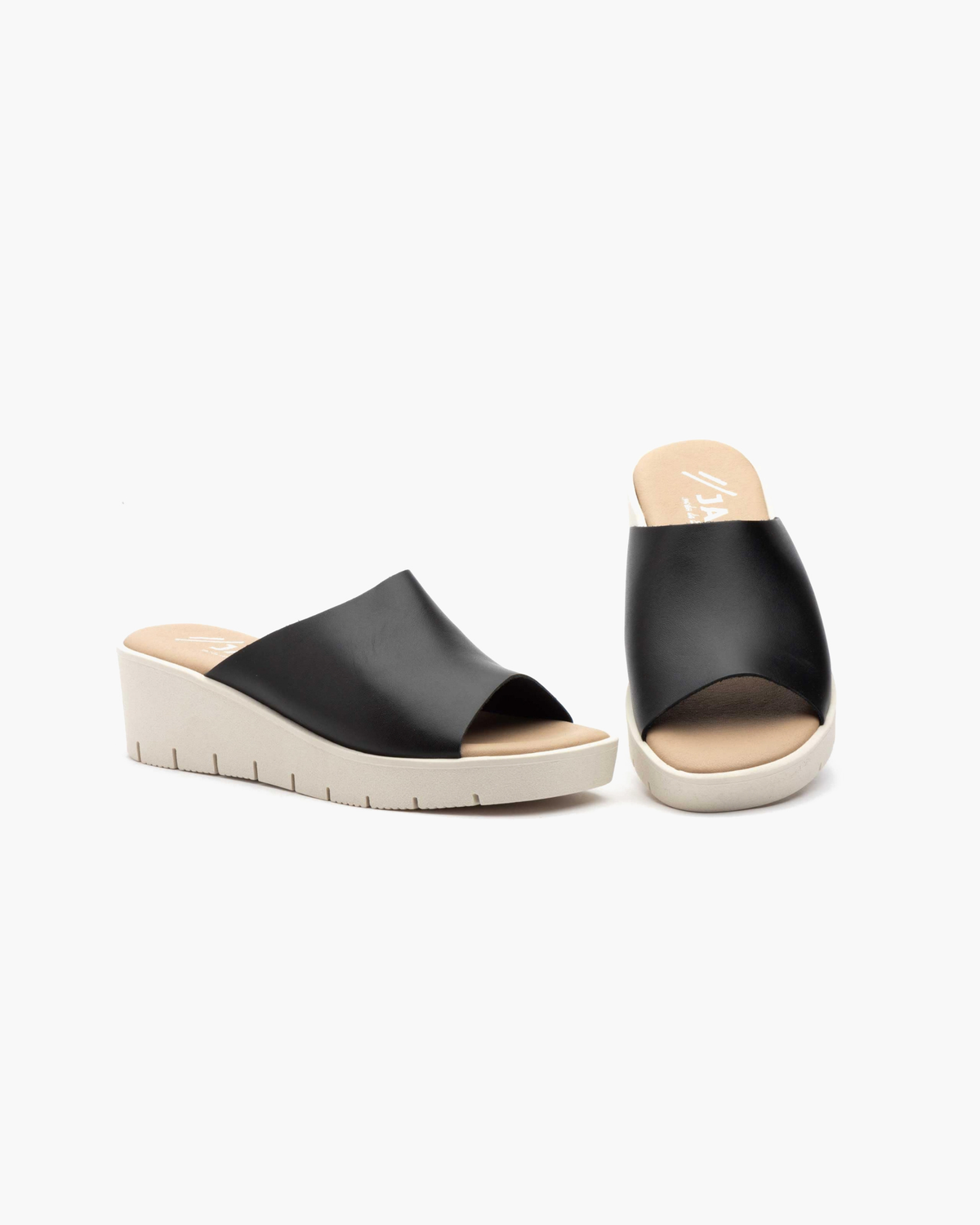 Sandalias de Mujer de Piel Tipo Pala – Negro