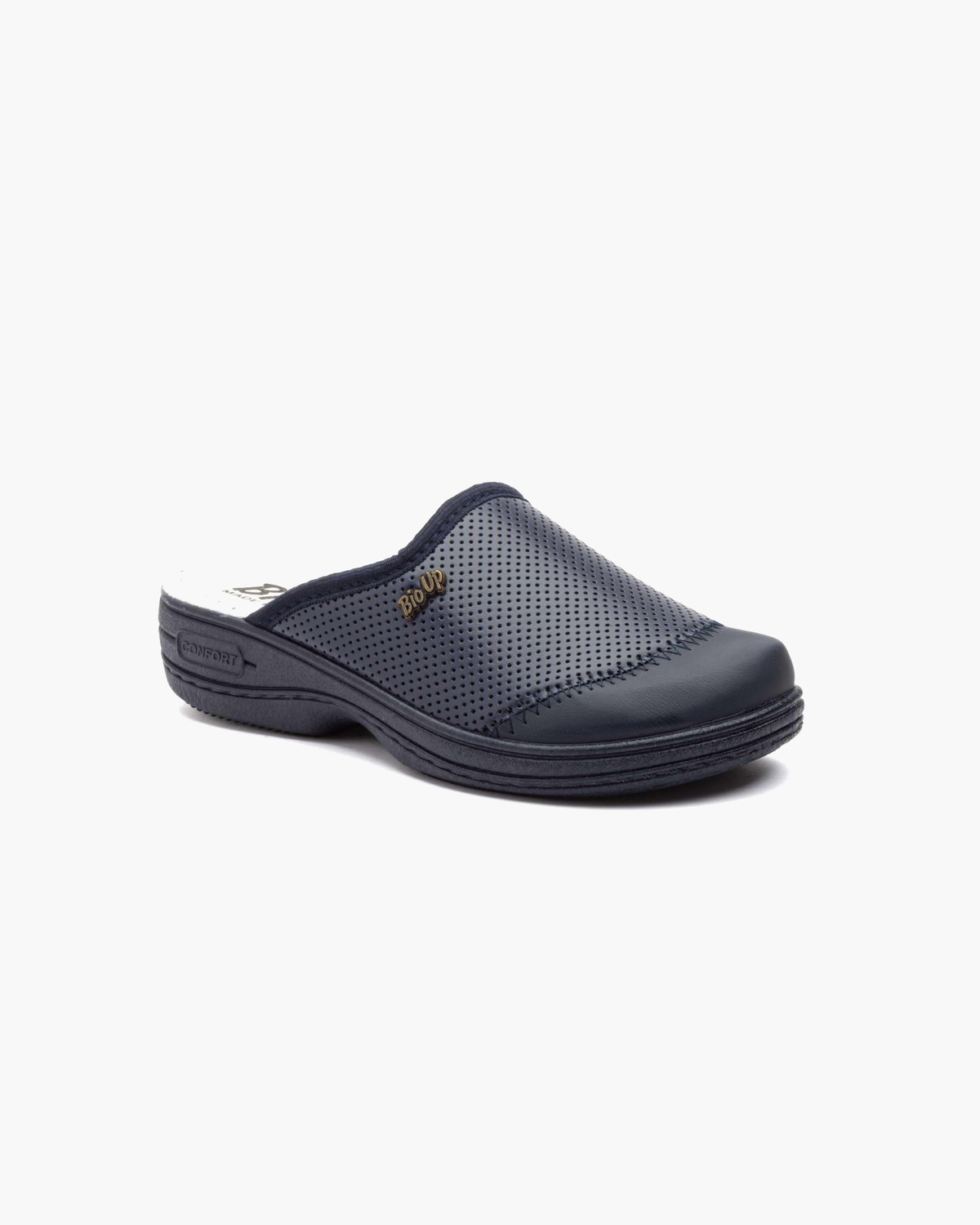 Zuecos de Mujer de Piel con Puntera Reforzada – Azul