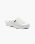 Zuecos de Mujer de Piel Perforada – Blanco