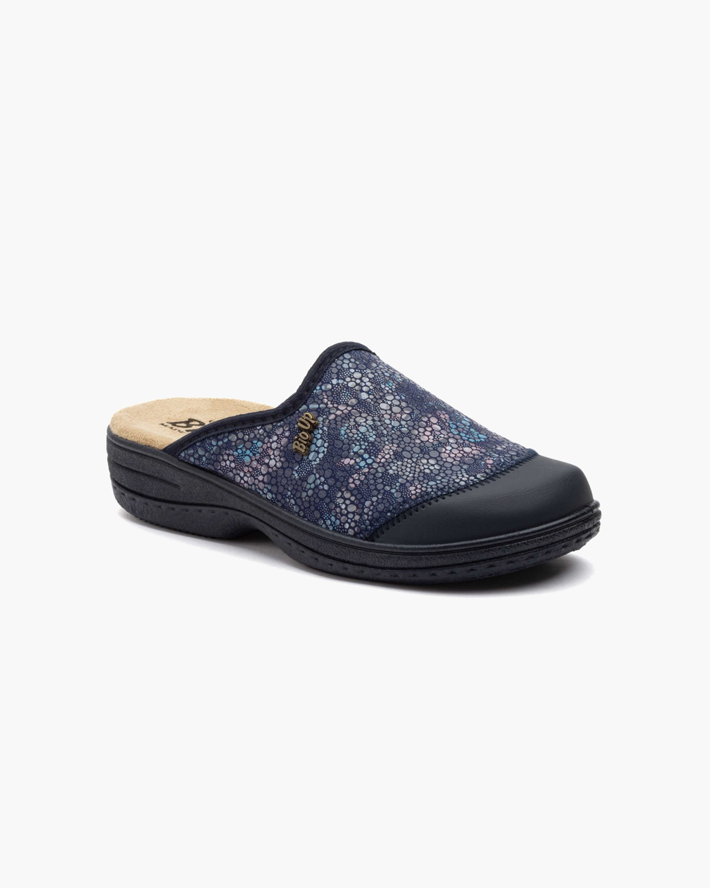 Zuecos de Mujer de Piel con Estampado Floral – Ida-Azul