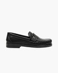 Mocasines de Cuero Negros para Hombre de Vestir con Antifaz - Negro