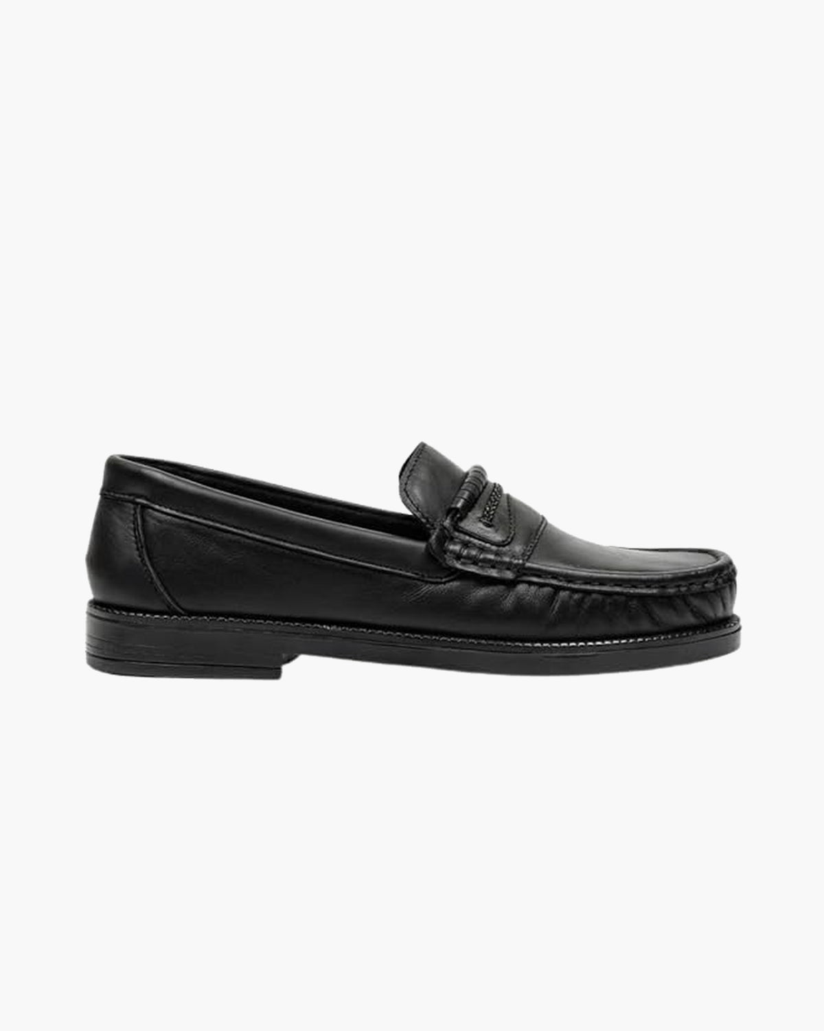 Mocasines de Cuero Negros para Hombre de Vestir con Antifaz - Negro