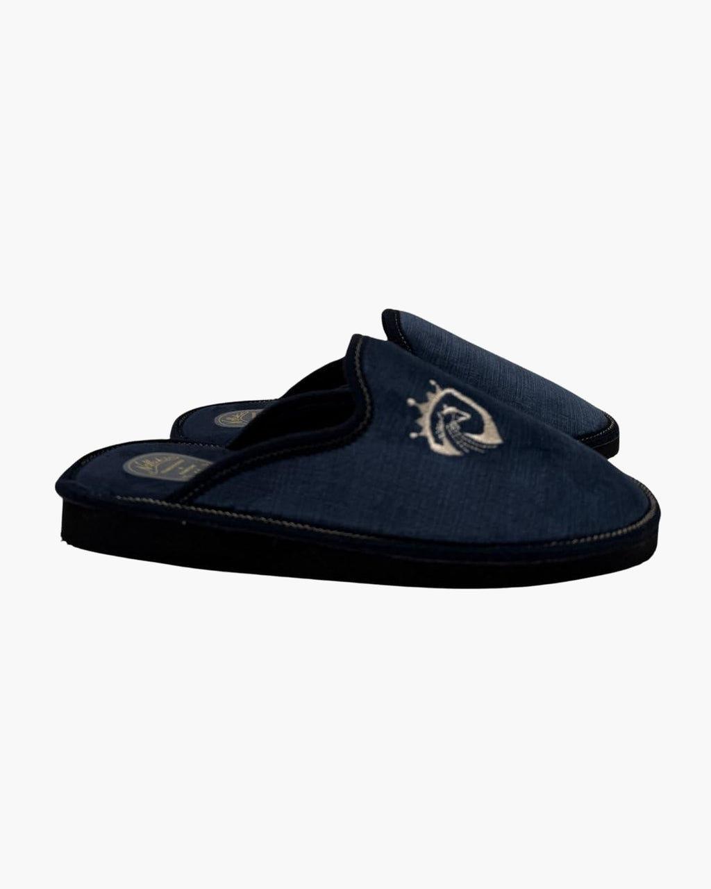 Zapatillas de casa azul marino para hombre con suela de goma - Marino