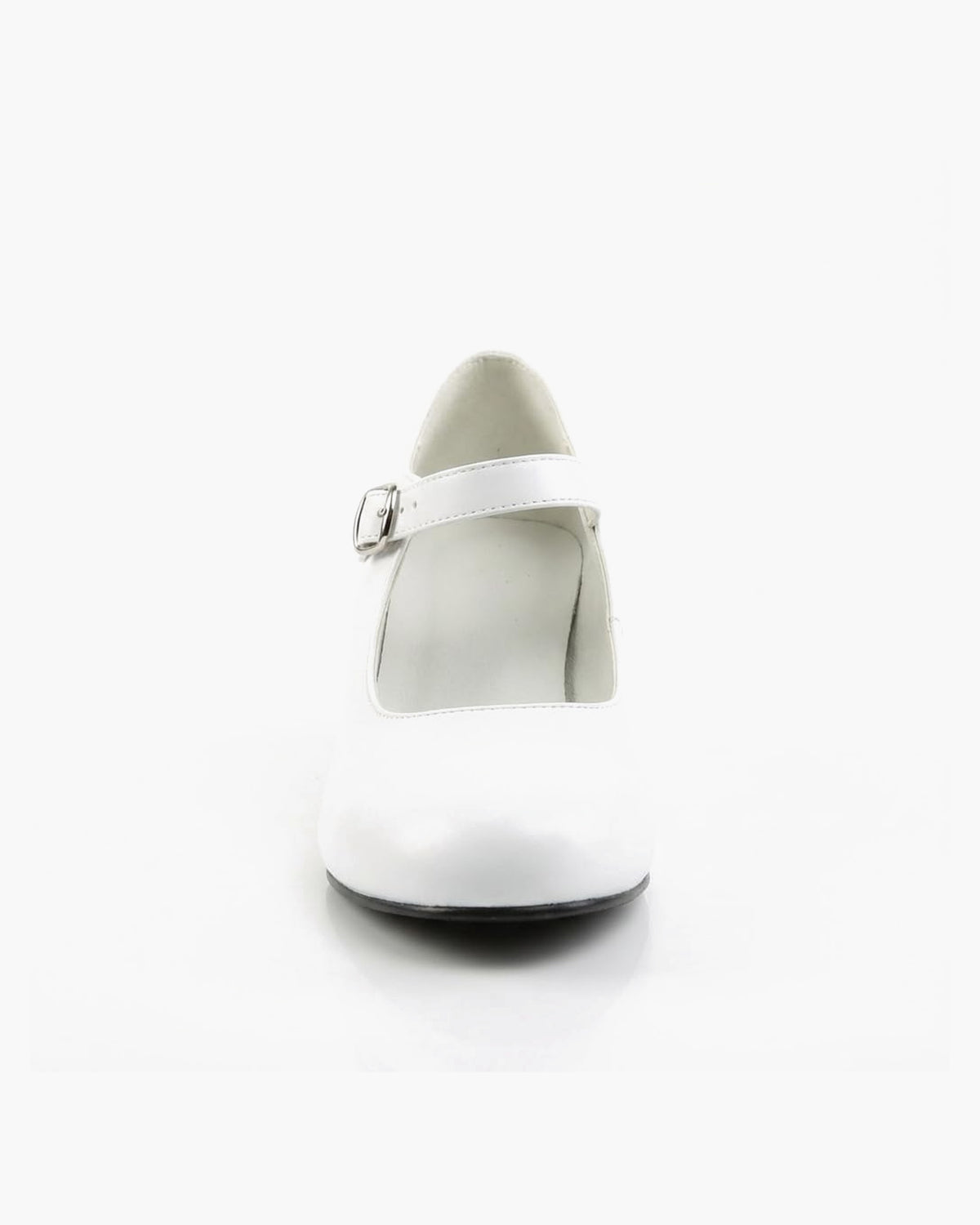 Zapatos de flamenca blancos para mujer con tacón ancho y hebilla - Blanco
