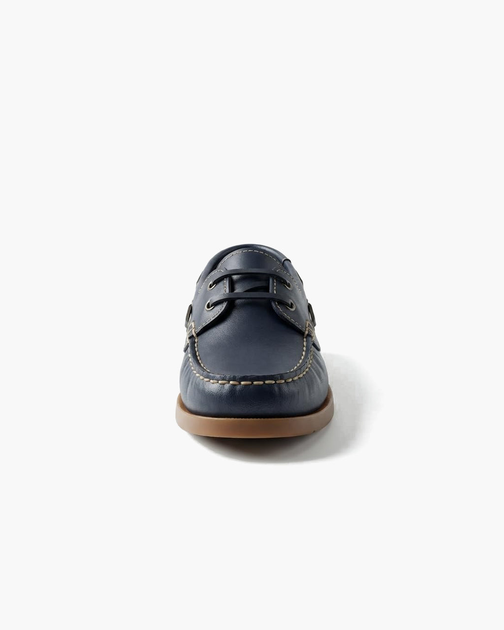 Zapatos náuticos de Cuero Azul Marino para niño con Cordones - Azul Marino