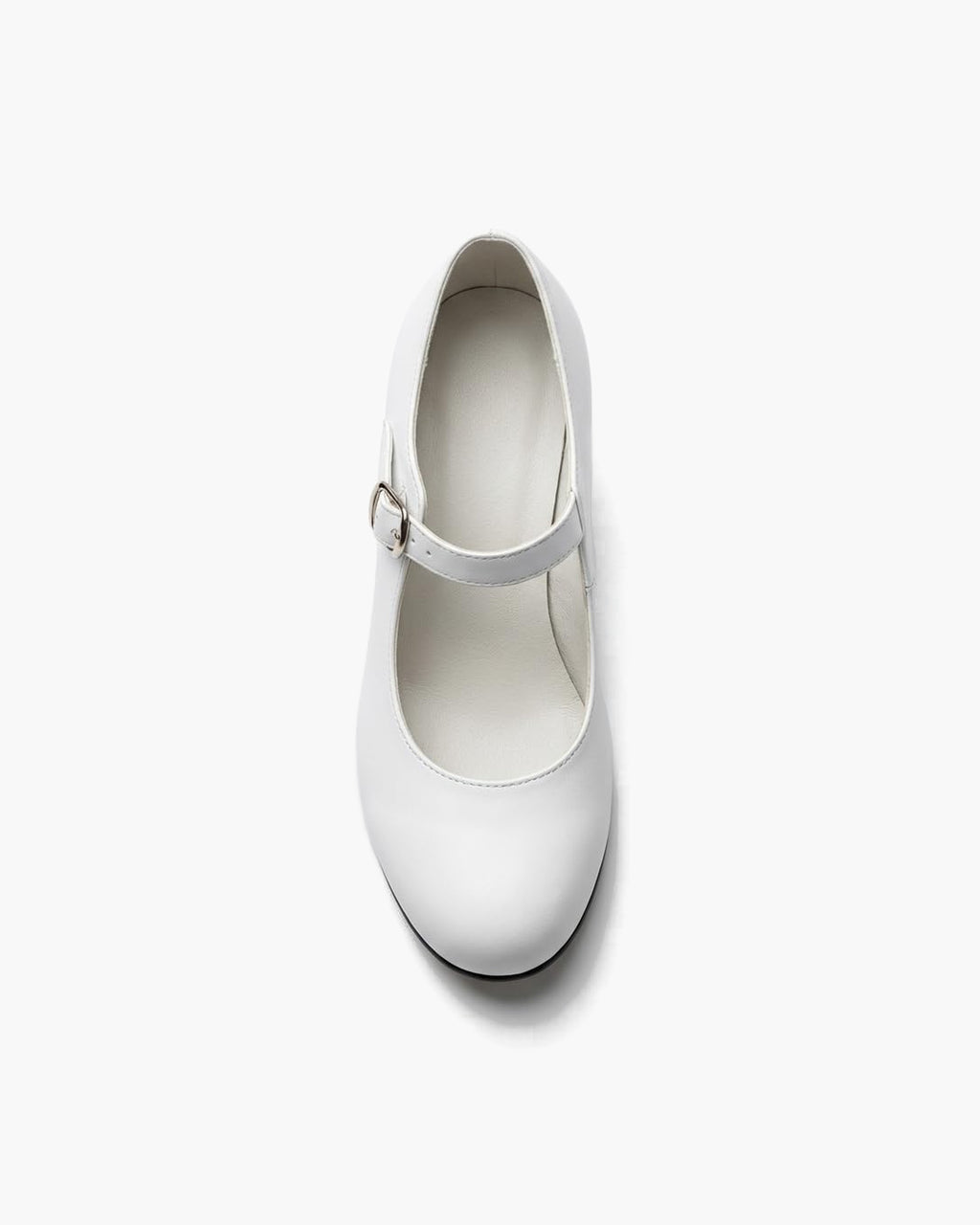 Zapatos de flamenca blancos para mujer con tacón ancho y hebilla - Blanco