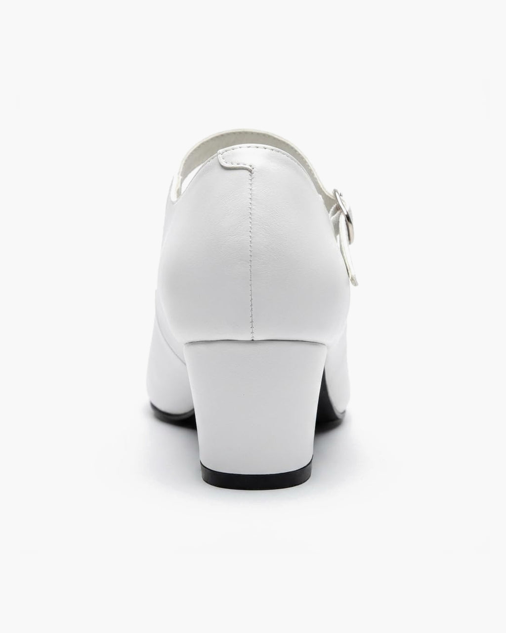 Zapatos de flamenca blancos para mujer con tacón ancho y hebilla - Blanco