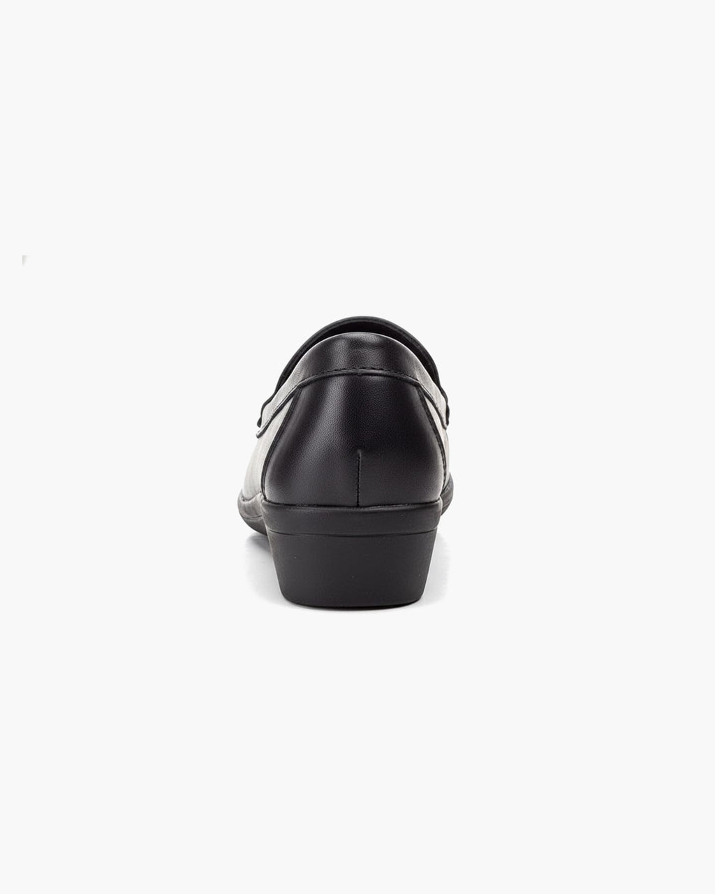 Mocasines de Cuero para Mujer Beige con cuña y Costura Visible - Negro