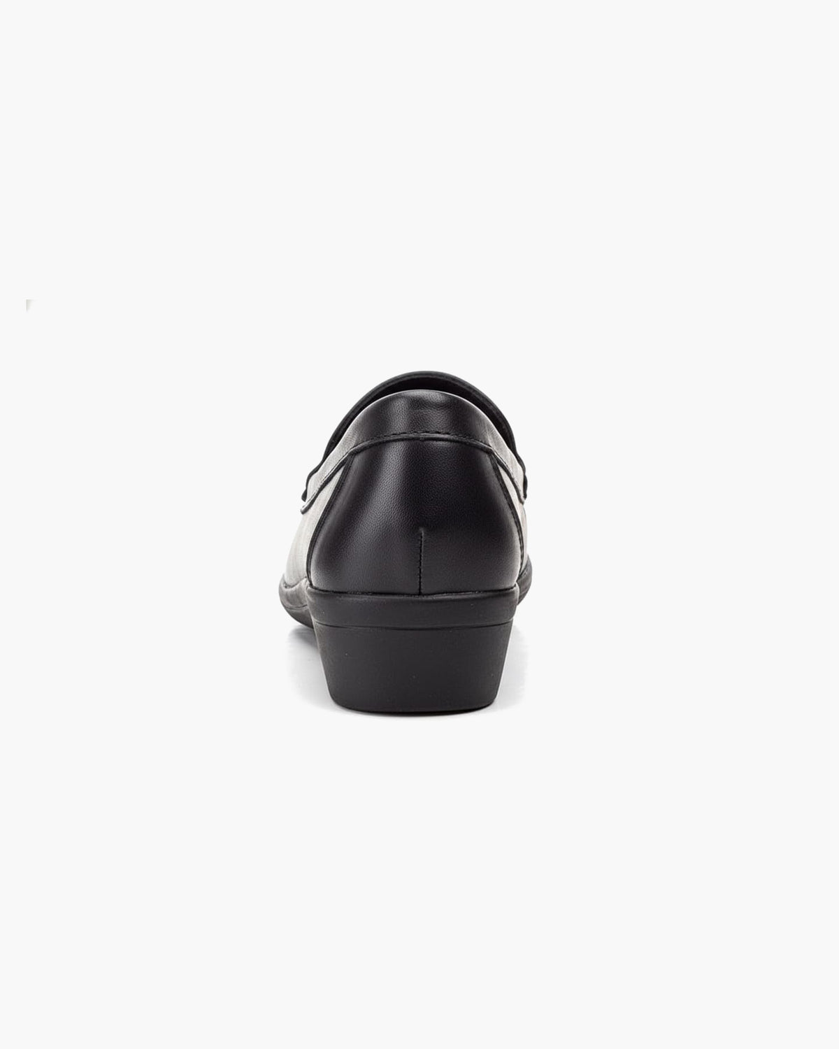 Mocasines de Cuero para Mujer Beige con cuña y Costura Visible - Negro