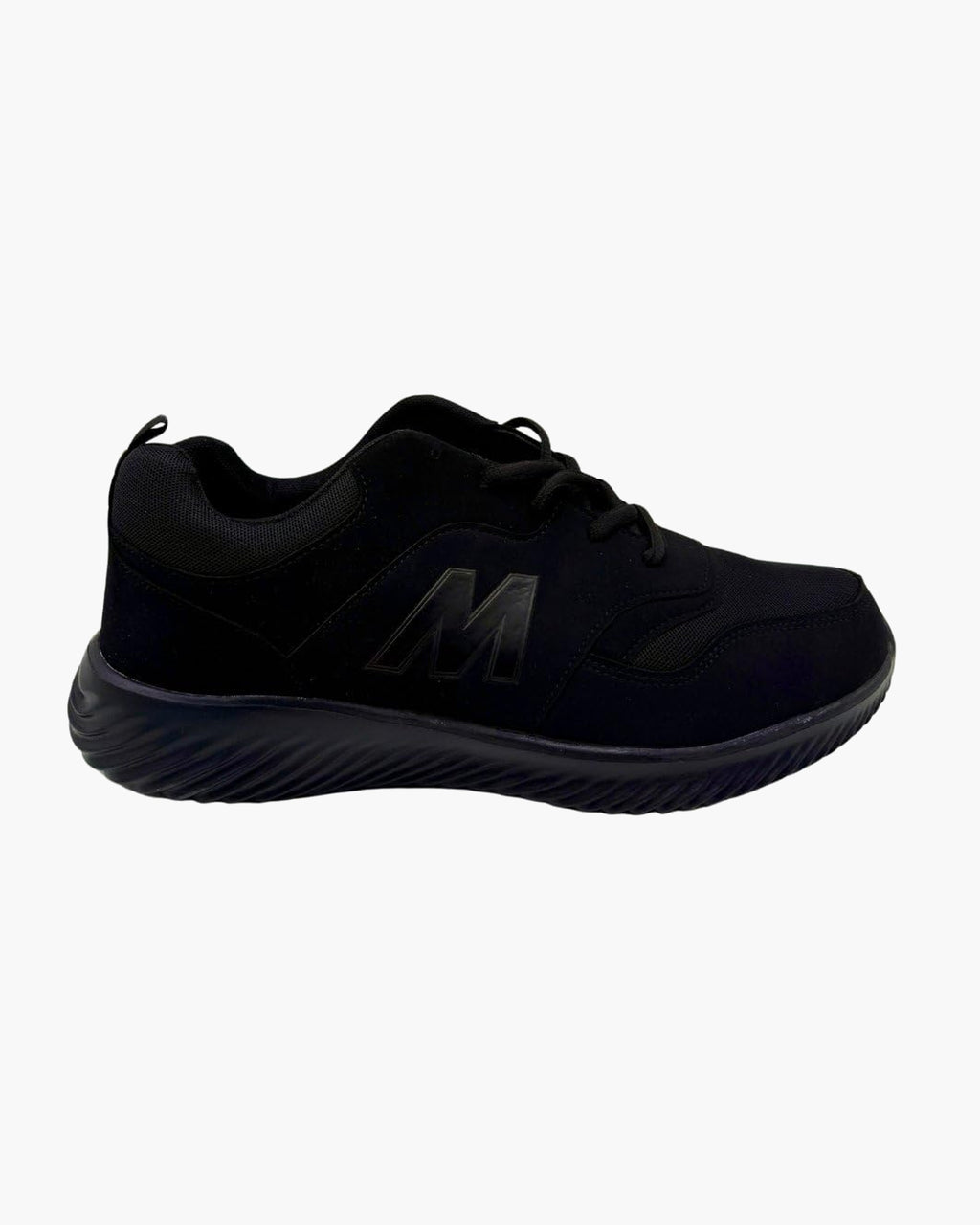 Zapatillas Deportivas Negras para Hombre con Cordones hasta Talla 48 - Negro