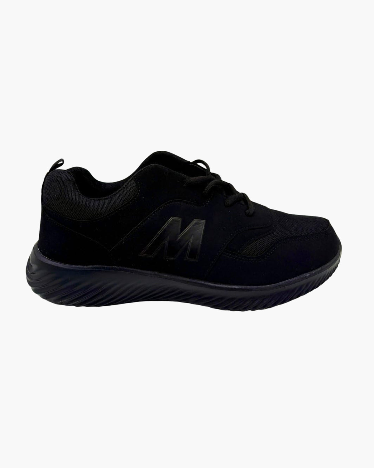 Zapatillas Deportivas Negras para Hombre con Cordones hasta Talla 48 - Negro