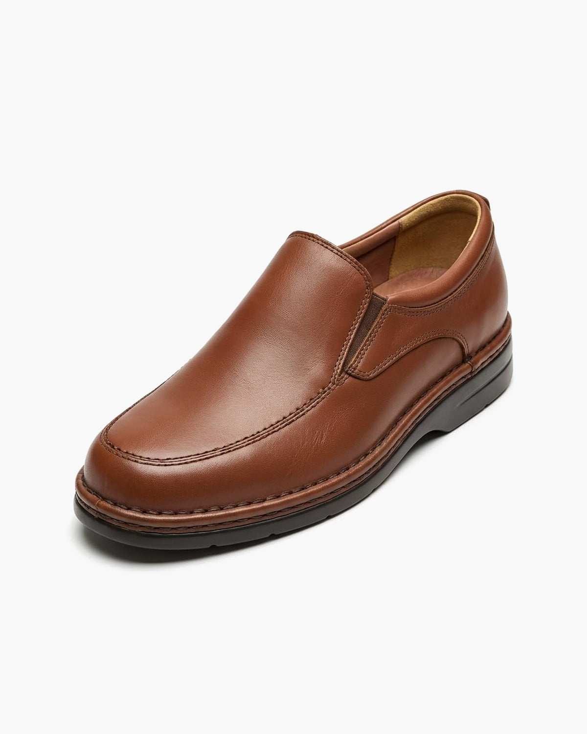 Mocasines de Cuero Marrones para Hombre con elásticos Laterales - Cuero