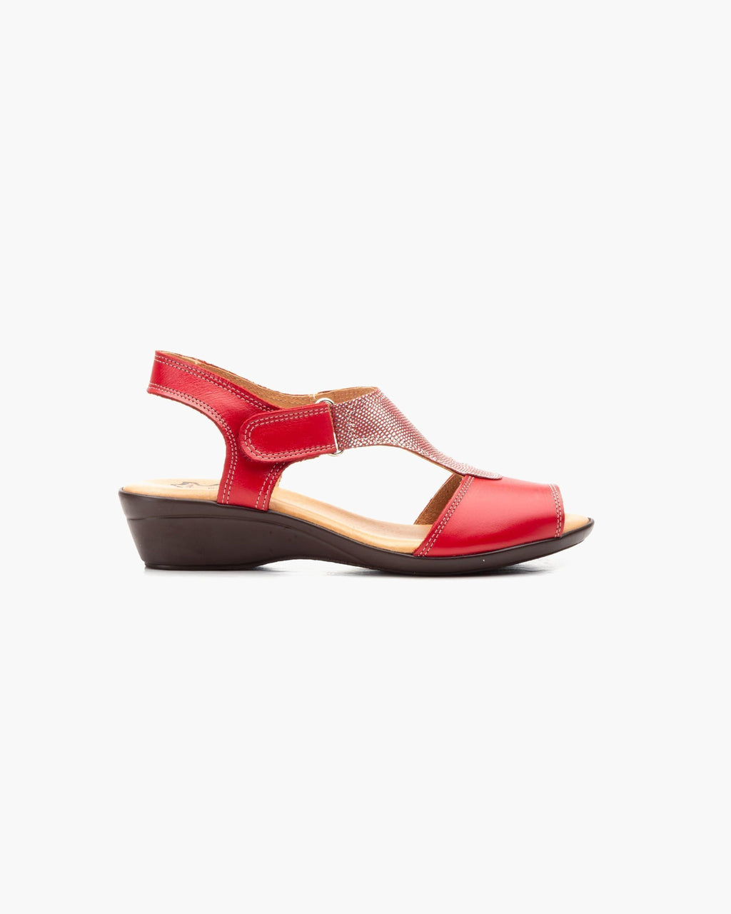 NOESLOMISMO BY DILEMA Sandalias de Mujer con Cuña Cómoda y Suela Antideslizante - Calzado de Diseño Ergonómico para Uso Diario y Caminatas - Reduce la Fatiga en Días Calurosos - Rojo