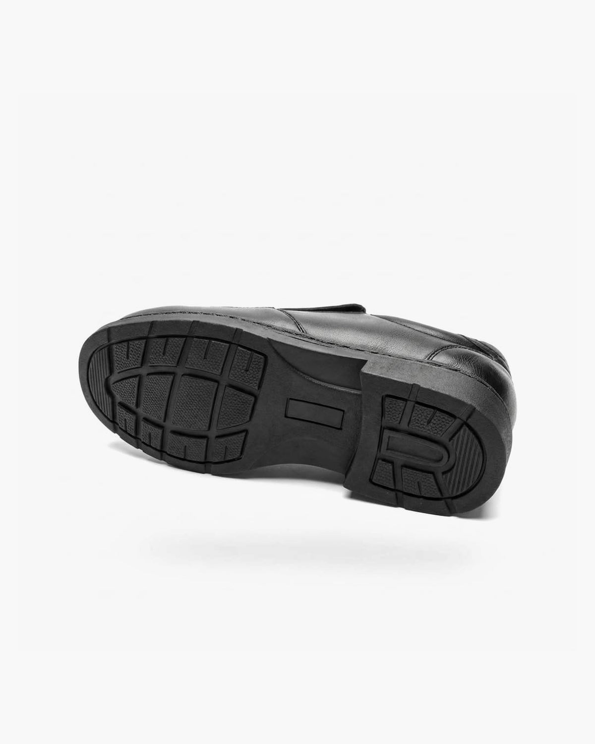Zapatos de vestir de cuero negros para hombre sin cordones - Negro