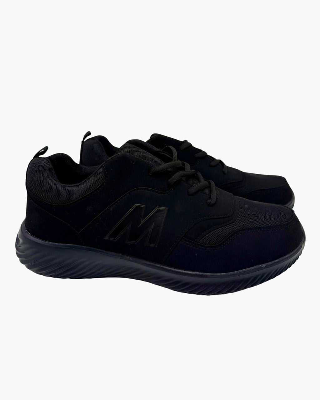 Zapatillas Deportivas Negras para Hombre con Cordones hasta Talla 48 - Negro