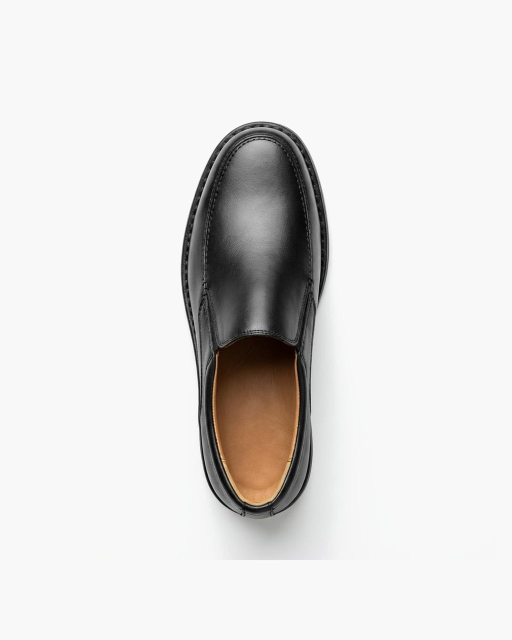 Mocasines de Cuero Marrones para Hombre con elásticos Laterales - Negro