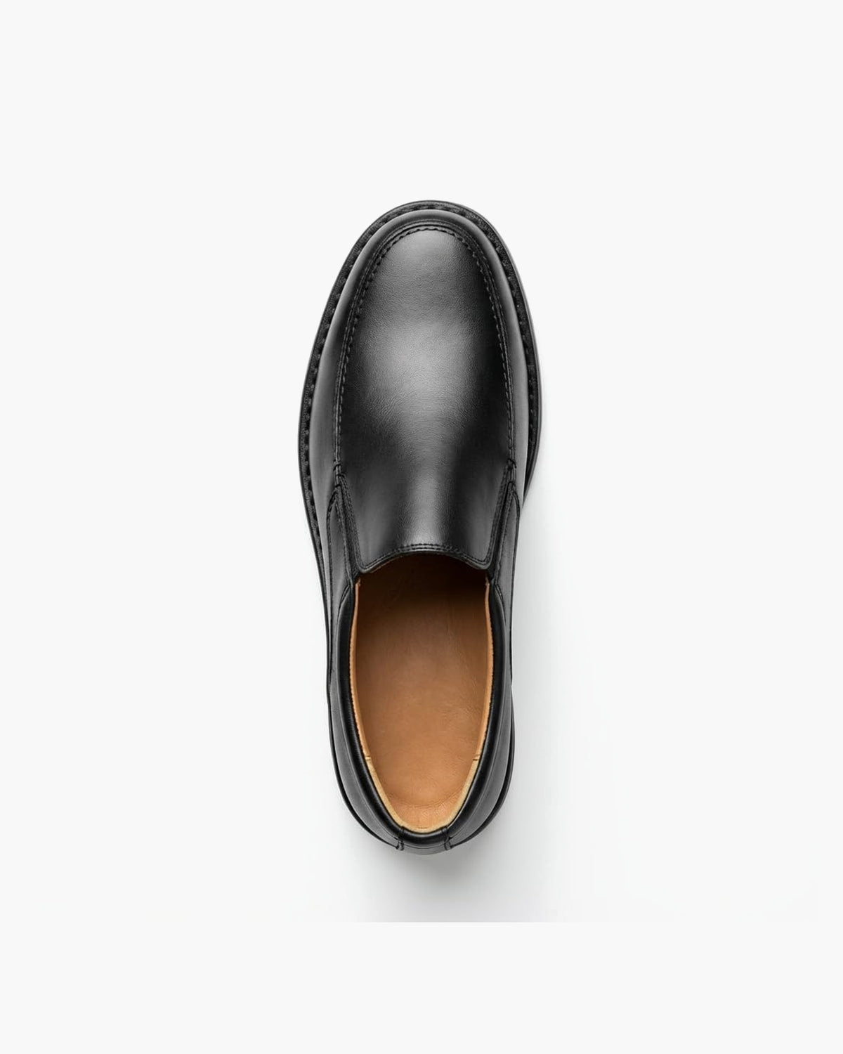 Mocasines de Cuero Marrones para Hombre con elásticos Laterales - Negro