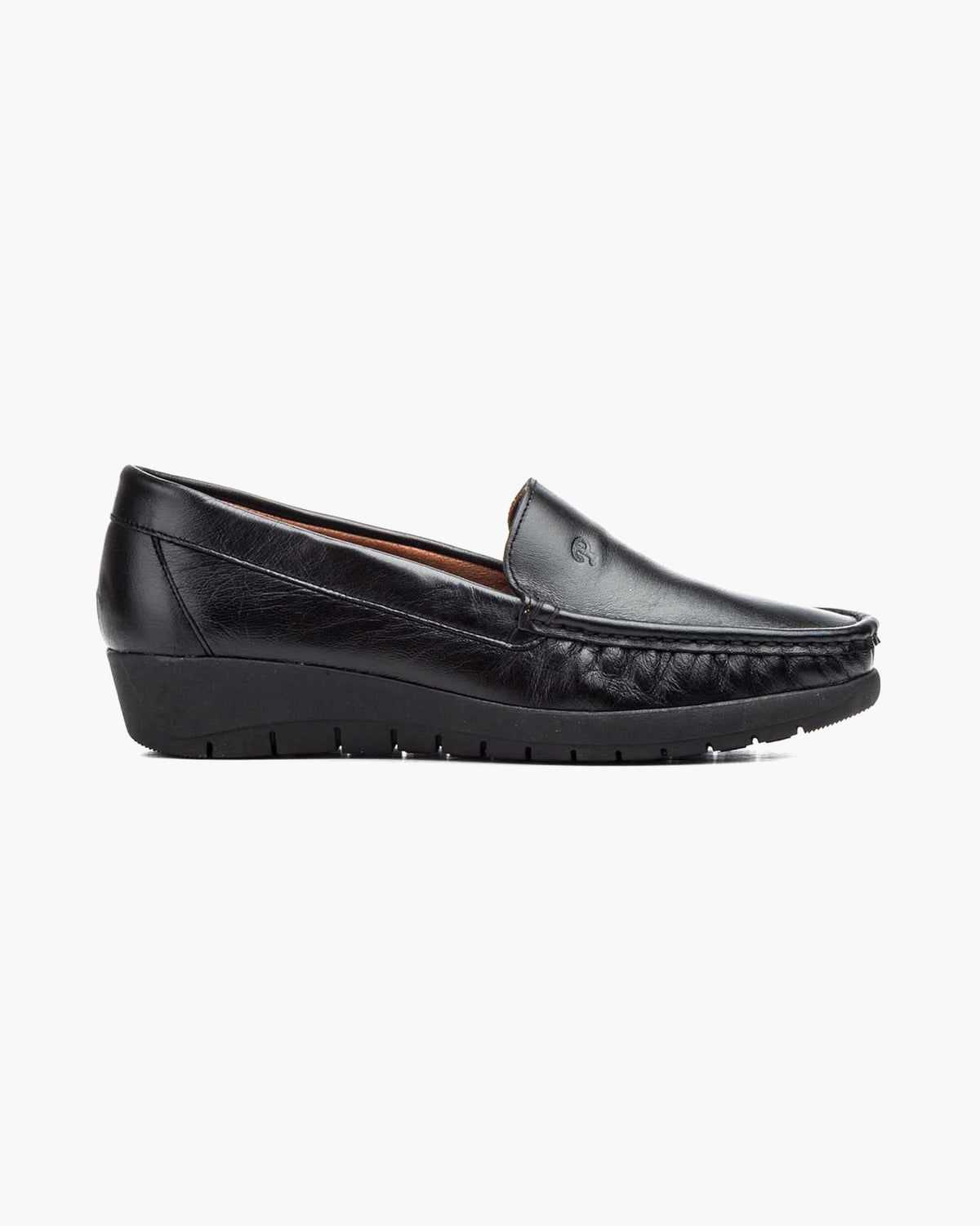 Mocasines para Mujer de Piel cómodos Zapatos clásicos de Vestir y Casual Zapatillas 24 Horas señora Calzado de Verano e Invierno Tipo Penny en Gamuza - Negro