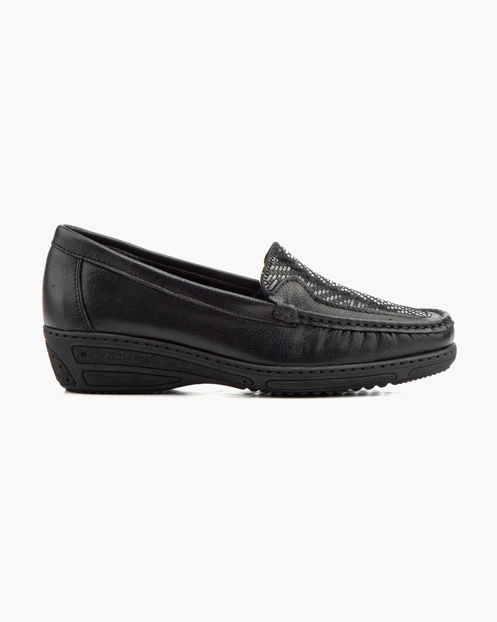Mocasines para Mujer de Piel cómodos Zapatos clásicos de Vestir y Casual Zapatillas 24 Horas señora Calzado de Verano e Invierno Tipo Penny en Gamuza - Negro