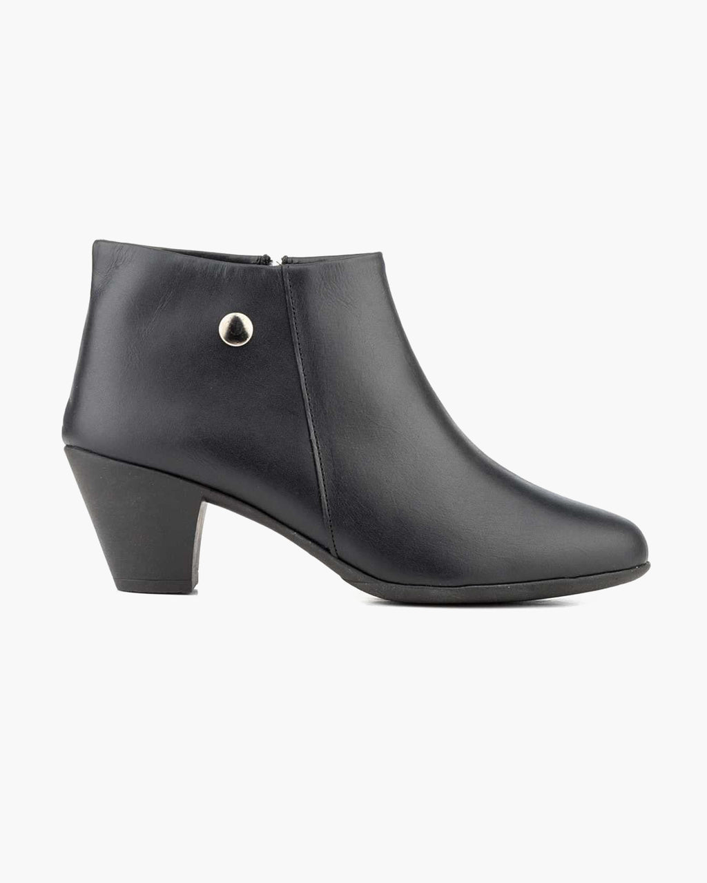 Botines mujer de piel con tacón o plataforma Botín cómodo de invierno y otoño Calzado artesanal de España tipo cuña o camperos en ante y cuero Elegantes e informales - Negro