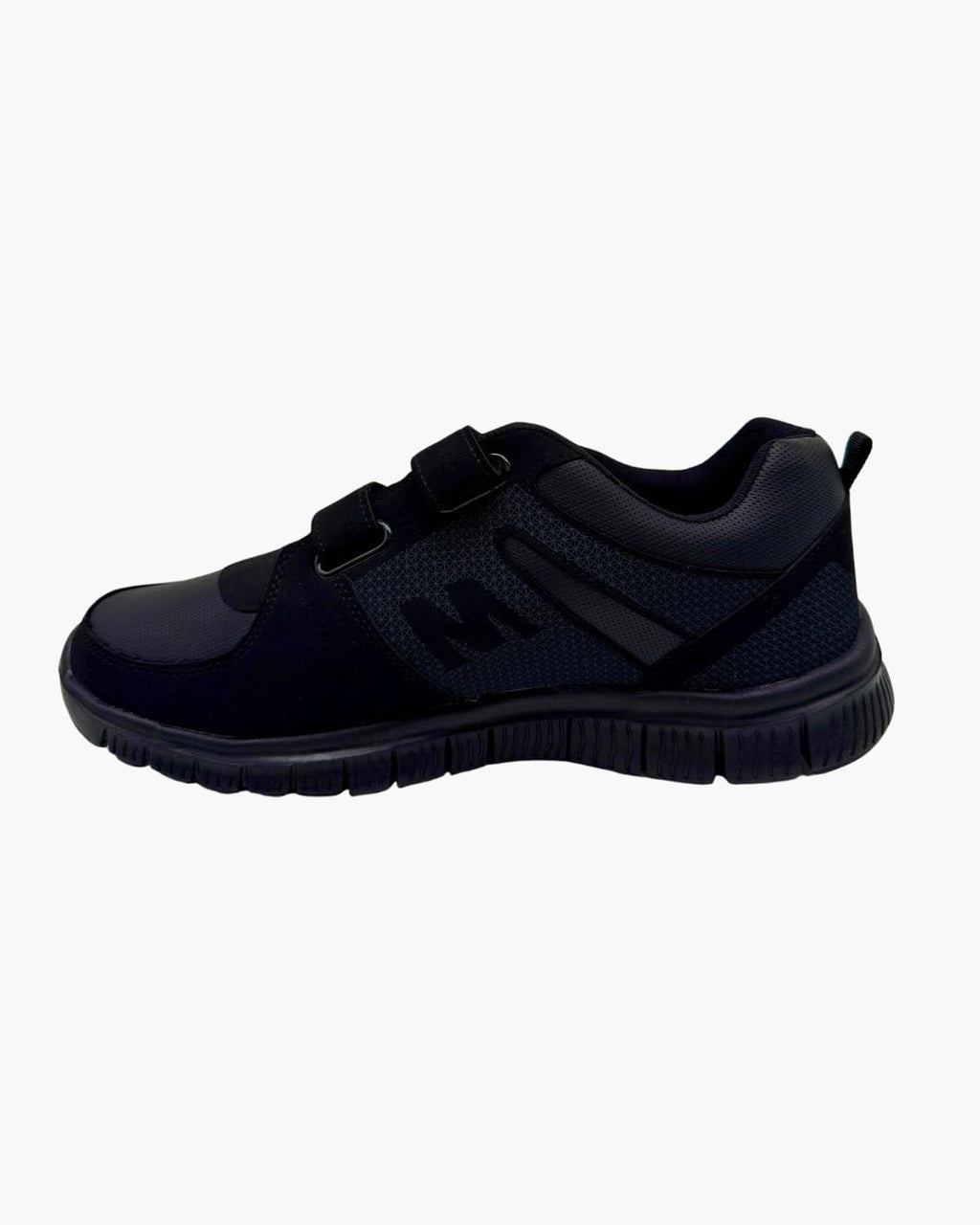 Zapatillas Deportivas Negras Hombre | Cierre Autoadhesivo hasta Talla 48 - Negro