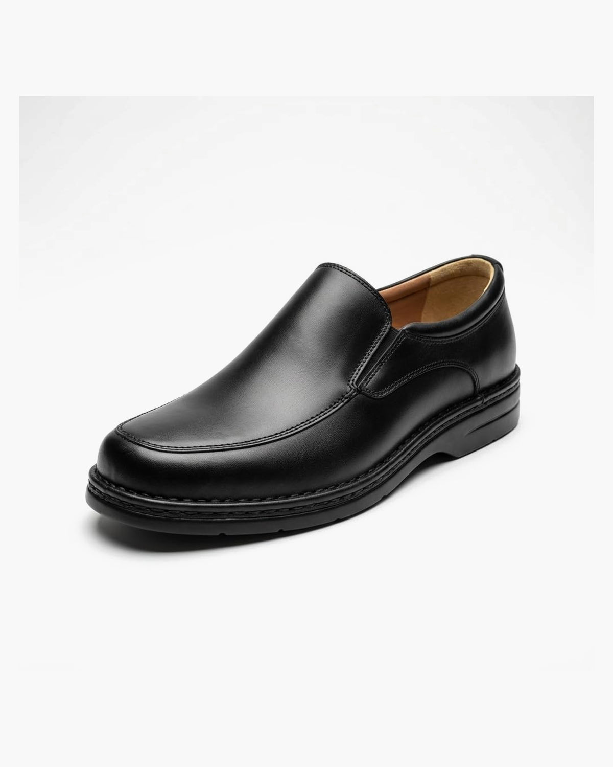 Mocasines de Cuero Marrones para Hombre con elásticos Laterales - Negro