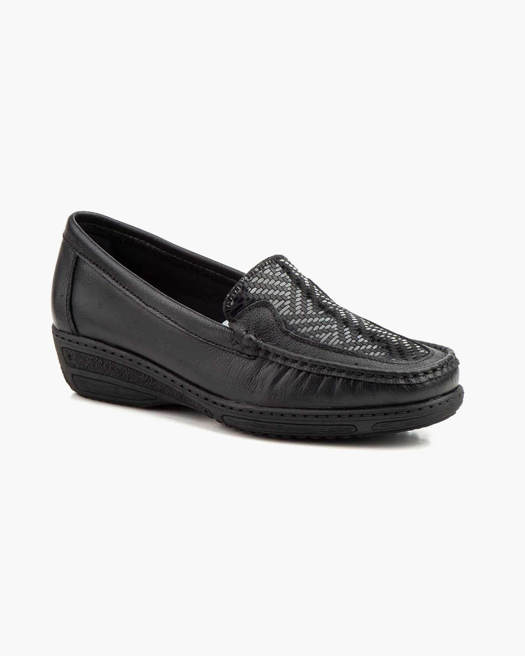 Mocasines para Mujer de Piel cómodos Zapatos clásicos de Vestir y Casual Zapatillas 24 Horas señora Calzado de Verano e Invierno Tipo Penny en Gamuza - Negro