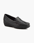 Mocasines para Mujer de Piel cómodos Zapatos clásicos de Vestir y Casual Zapatillas 24 Horas señora Calzado de Verano e Invierno Tipo Penny en Gamuza - Negro