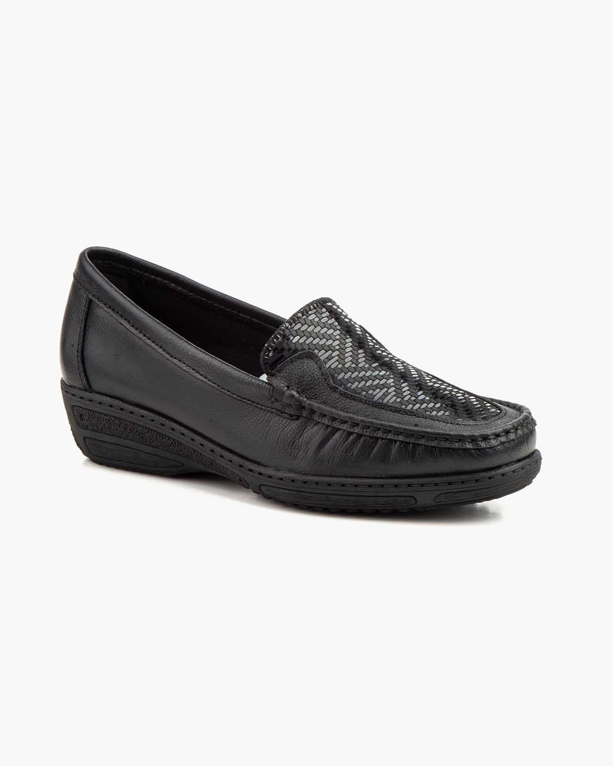 Mocasines para Mujer de Piel cómodos Zapatos clásicos de Vestir y Casual Zapatillas 24 Horas señora Calzado de Verano e Invierno Tipo Penny en Gamuza - Negro