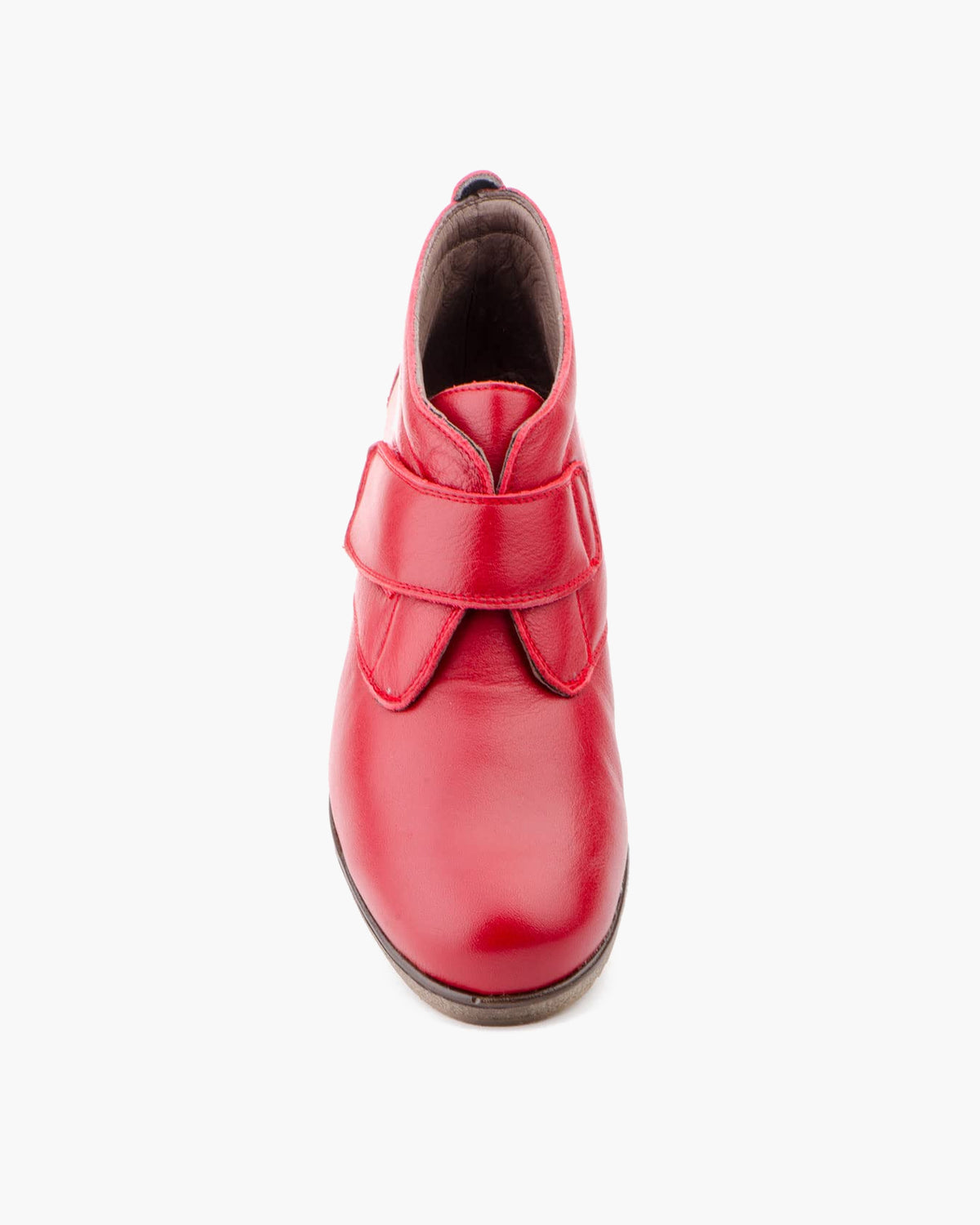 Botines mujer de piel con tacón o plataforma Botín cómodo de invierno y otoño Calzado artesanal de España tipo cuña o camperos en ante y cuero Elegantes e informales - Rojo