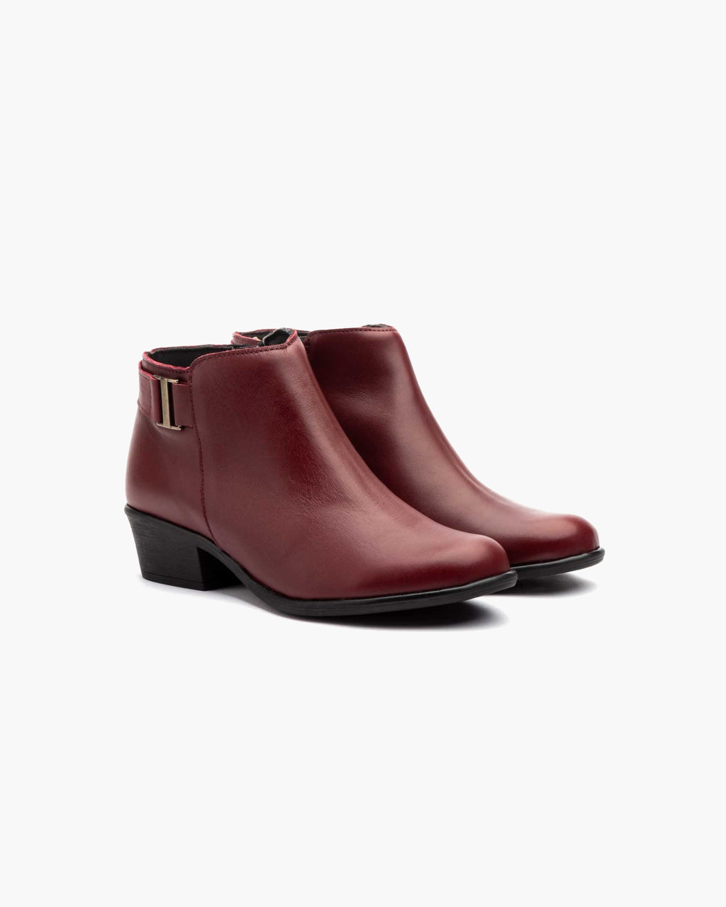 Botines mujer de piel con tacón o plataforma Botín cómodo de invierno y otoño Calzado artesanal de España tipo cuña o camperos en ante y cuero Elegantes e informales - Burdeos