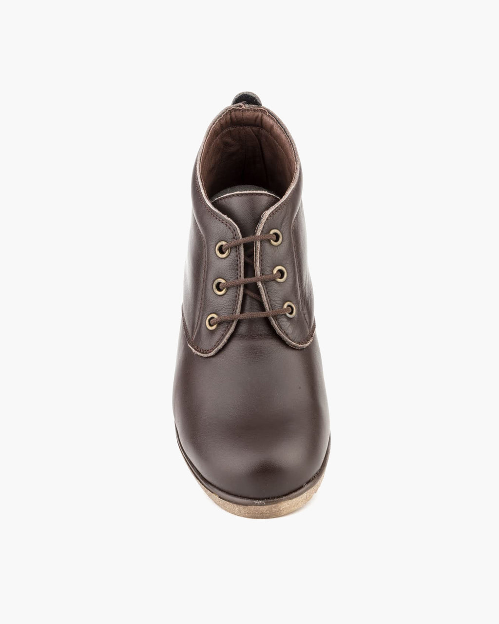 Botines mujer de piel con tacón o plataforma Botín cómodo de invierno y otoño Calzado artesanal de España tipo cuña o camperos en ante y cuero Elegantes e informales - Marrón