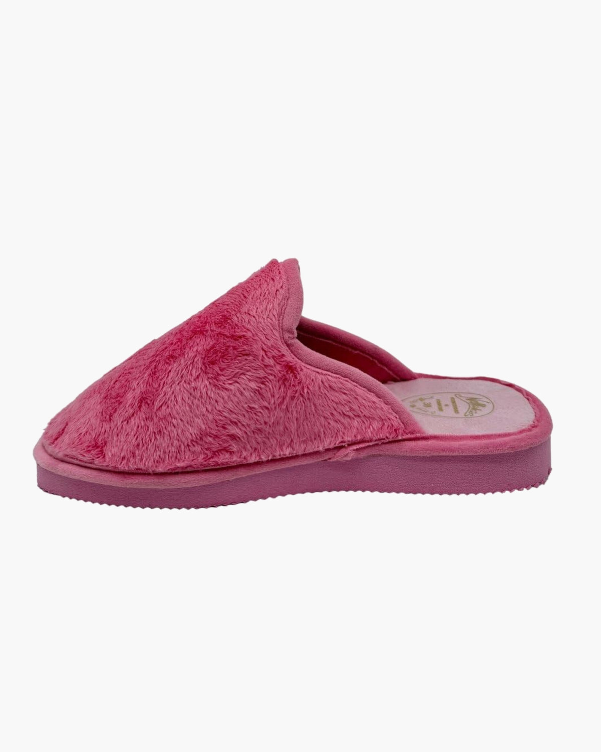 Zapatillas de casa para mujer de pelo con suela de goma - Rosa