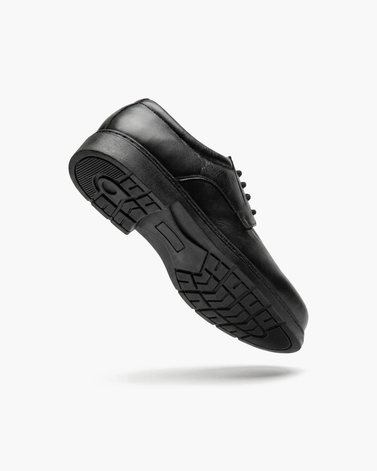 Zapatos de vestir de cuero negros para hombre con cordones Derby - Negro