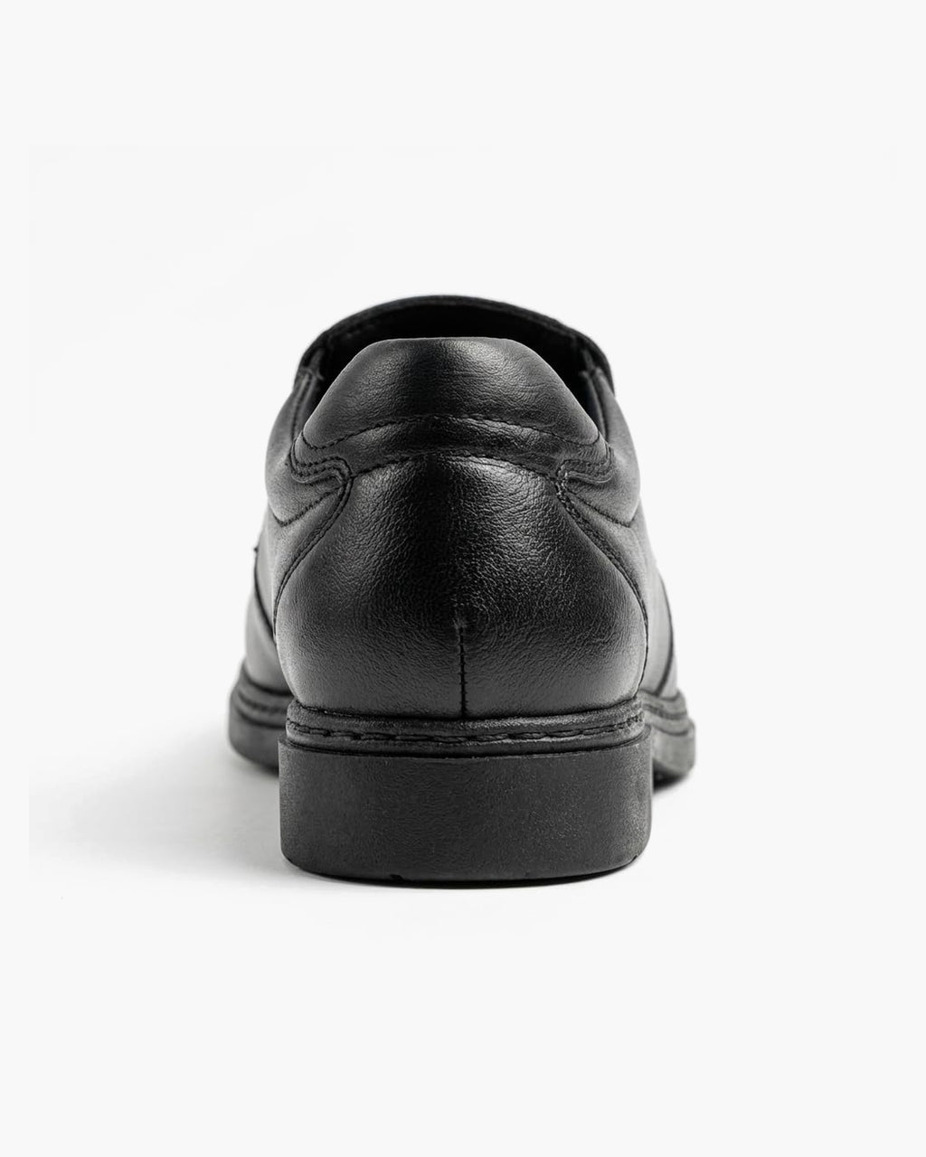 Zapatos de vestir de cuero negros para hombre sin cordones - Negro