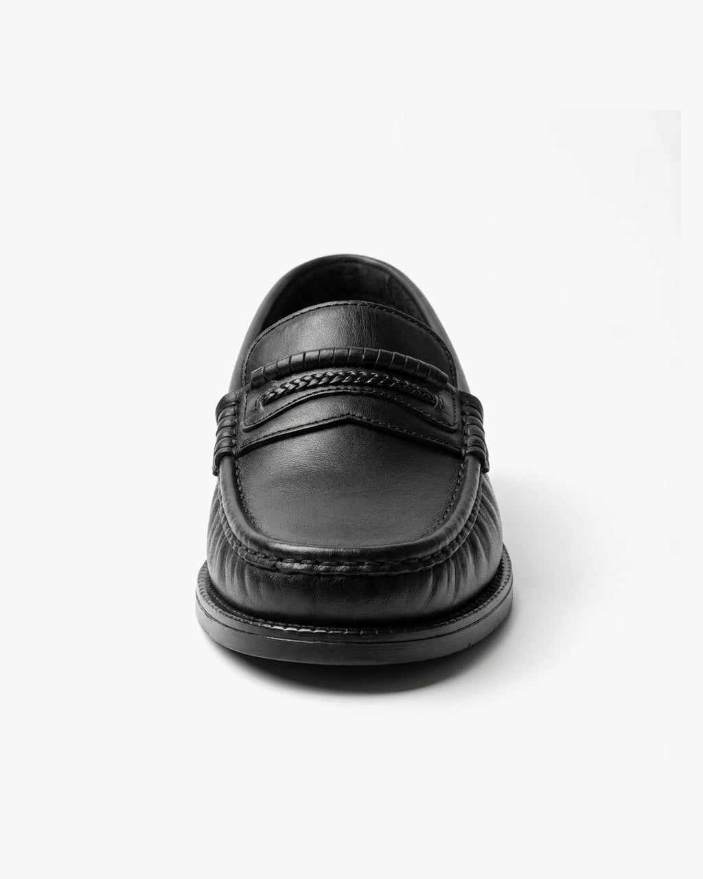 Mocasines de Cuero Negros para Hombre de Vestir con Antifaz - Negro