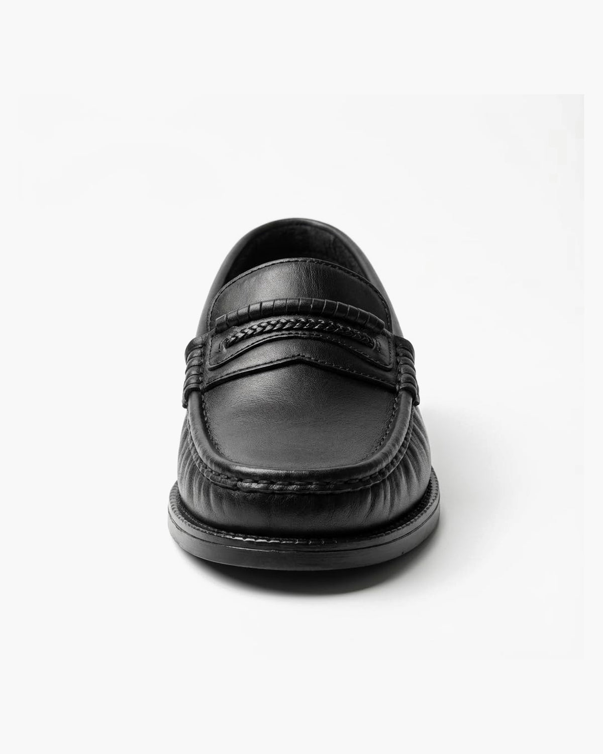 Mocasines de Cuero Negros para Hombre de Vestir con Antifaz - Negro