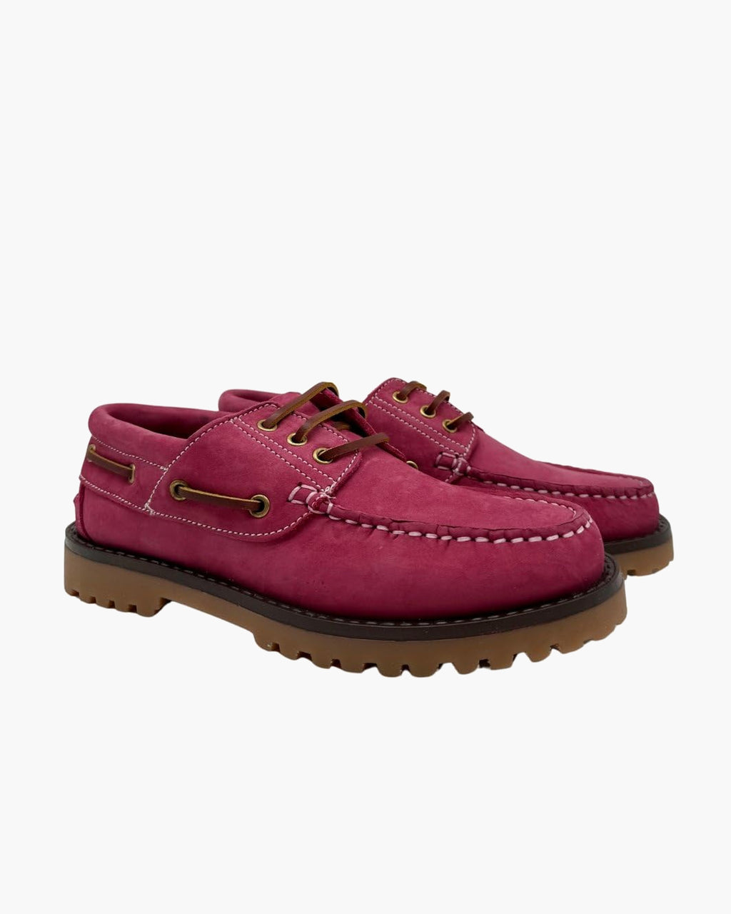 Mocasines para Mujer de Piel cómodos Zapatos clásicos de Vestir y Casual Zapatillas 24 Horas señora Calzado de Verano e Invierno Tipo Penny en Gamuza - Fuxia