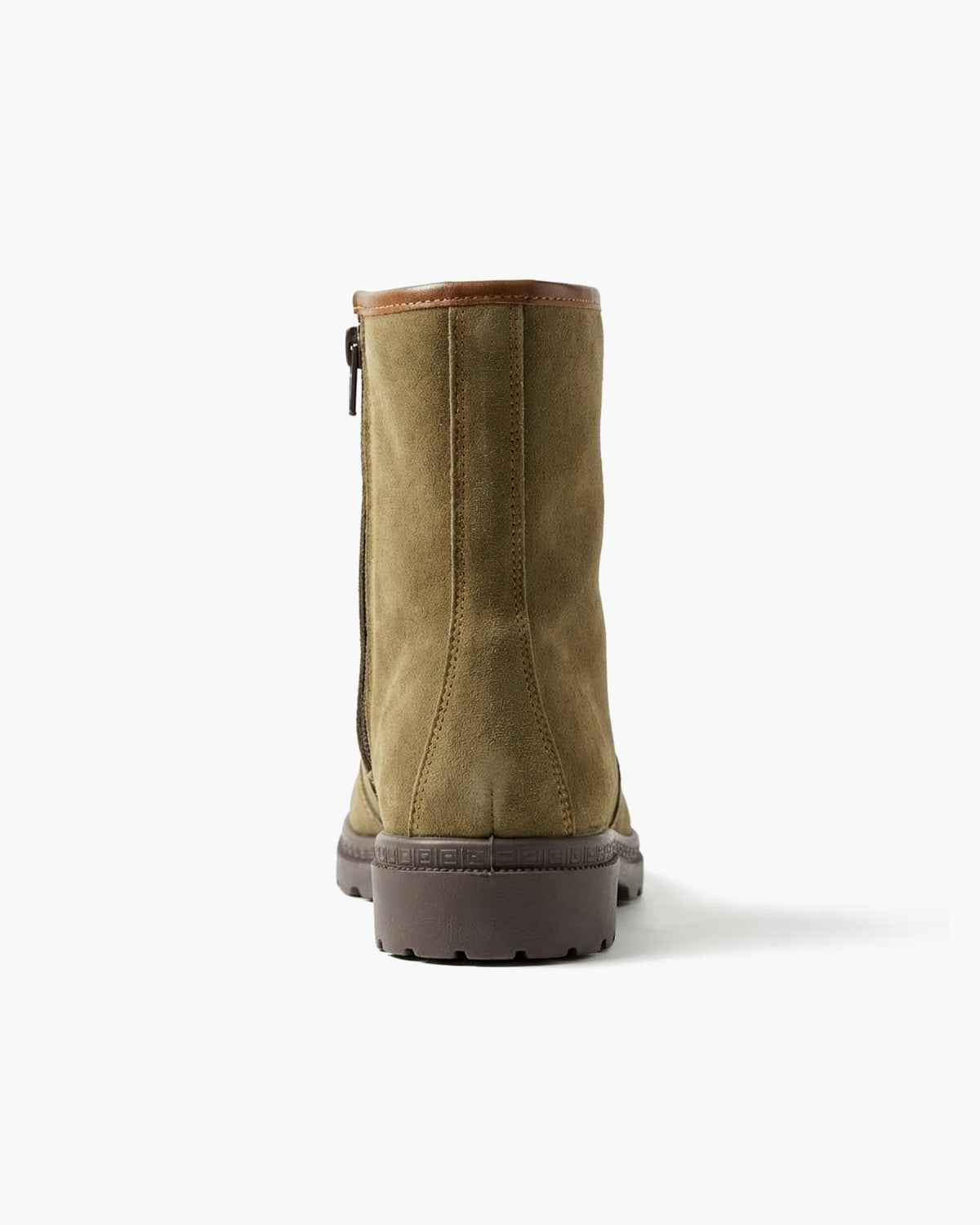 Botas de piel y serraje marrones para hombre con cremallera - Tabaco