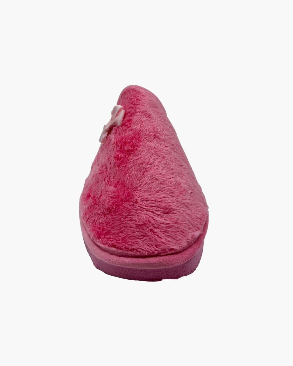 Zapatillas de casa para mujer de pelo con suela de goma - Rosa