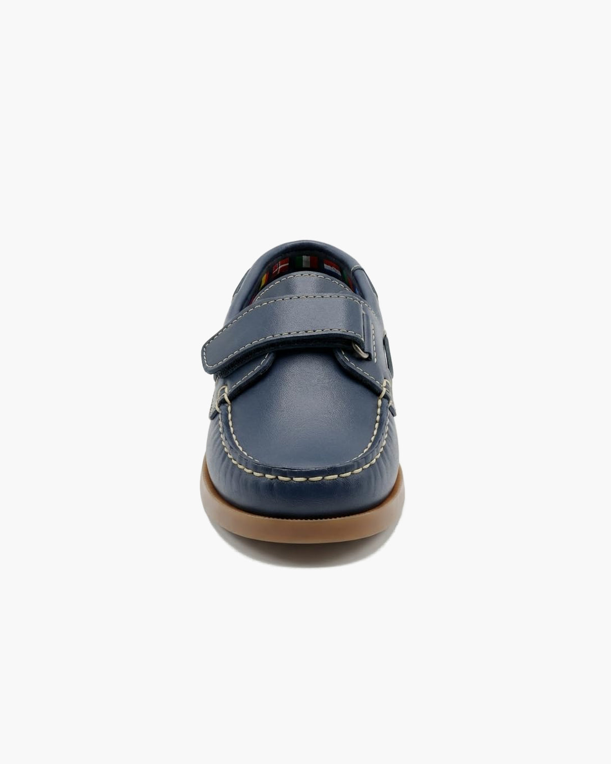 Zapatos náuticos de Cuero Azul Marino para niño con Cordones - Azul Marino