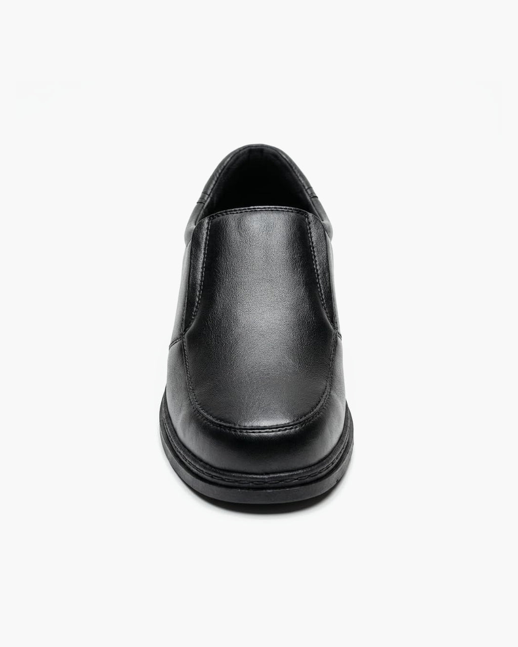 Zapatos de vestir de cuero negros para hombre sin cordones - Negro