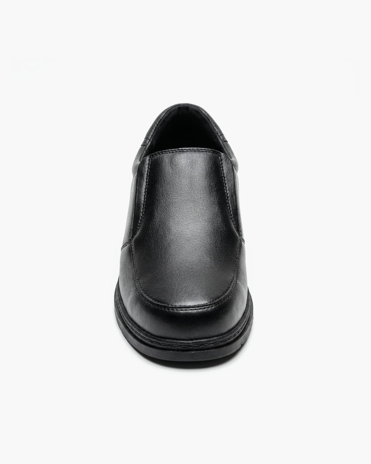 Zapatos de vestir de cuero negros para hombre sin cordones - Negro