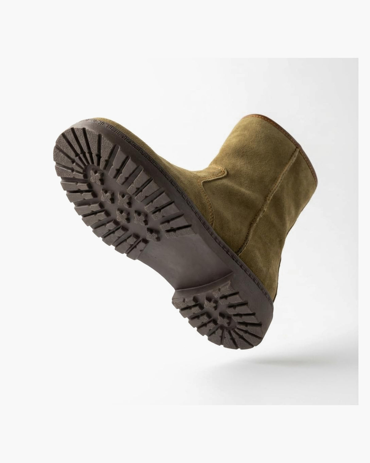 Botas de piel y serraje marrones para hombre con cremallera - Tabaco
