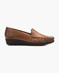 Mocasines para Mujer de Piel cómodos Zapatos clásicos de Vestir y Casual Zapatillas 24 Horas señora Calzado de Verano e Invierno Tipo Penny en Gamuza - Marron