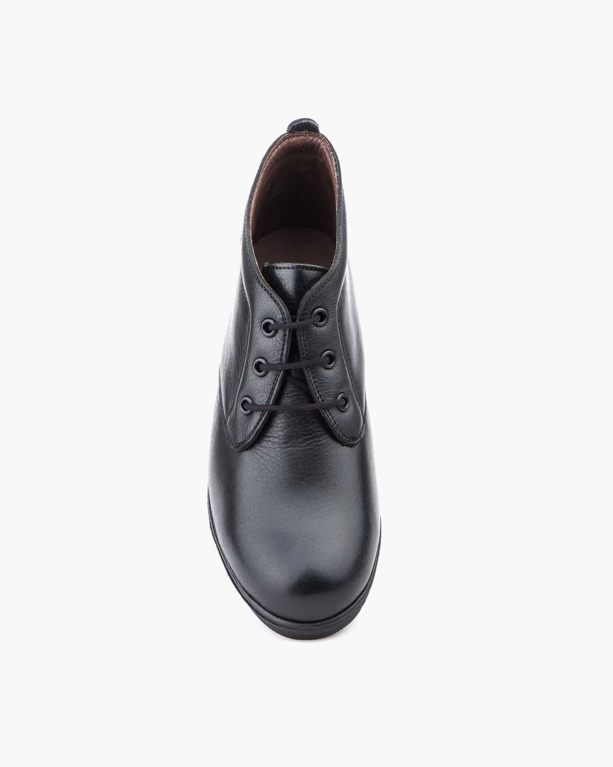 Botines mujer de piel con tacón o plataforma Botín cómodo de invierno y otoño Calzado artesanal de España tipo cuña o camperos en ante y cuero Elegantes e informales - Negro