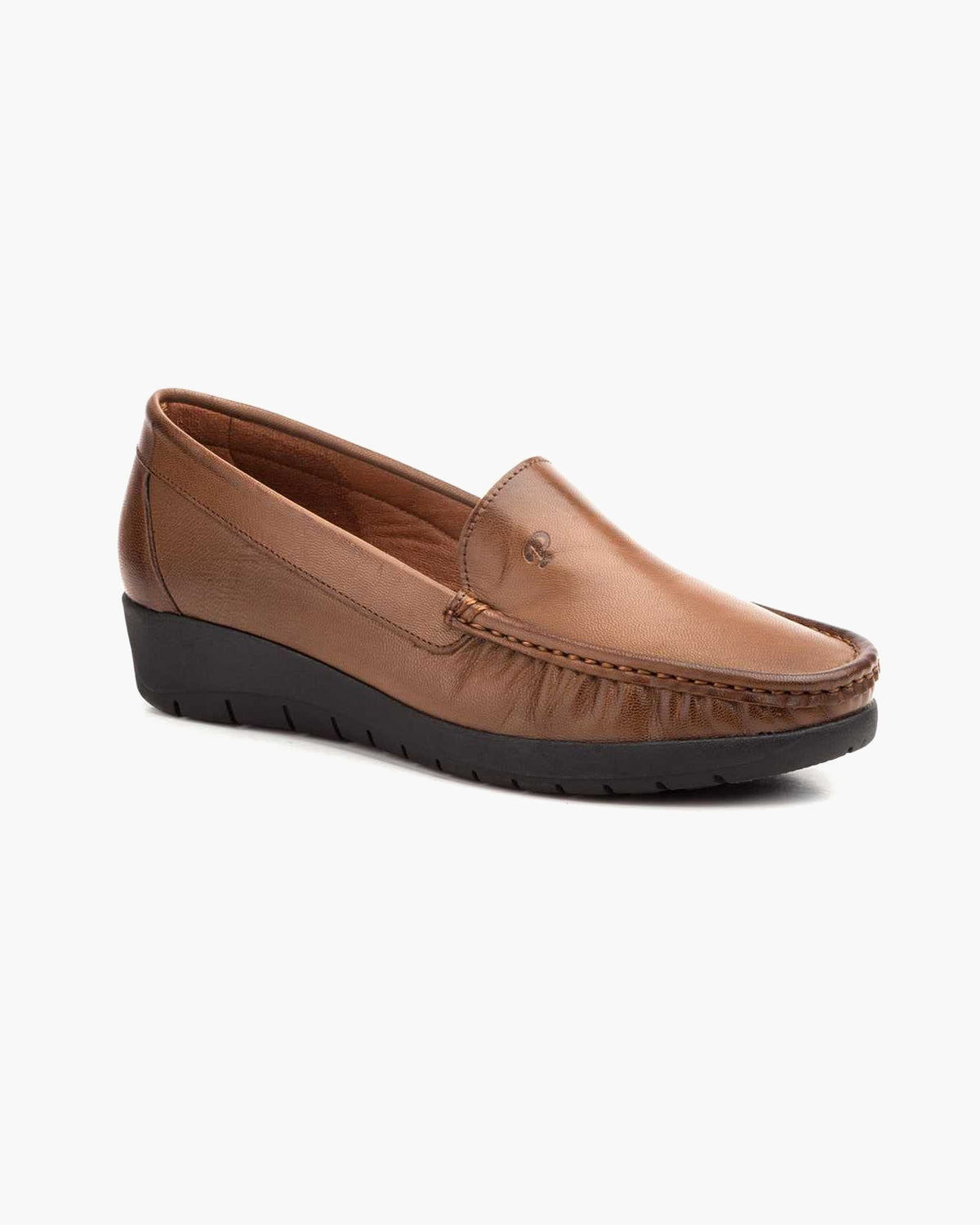 Mocasines para Mujer de Piel cómodos Zapatos clásicos de Vestir y Casual Zapatillas 24 Horas señora Calzado de Verano e Invierno Tipo Penny en Gamuza - Marron